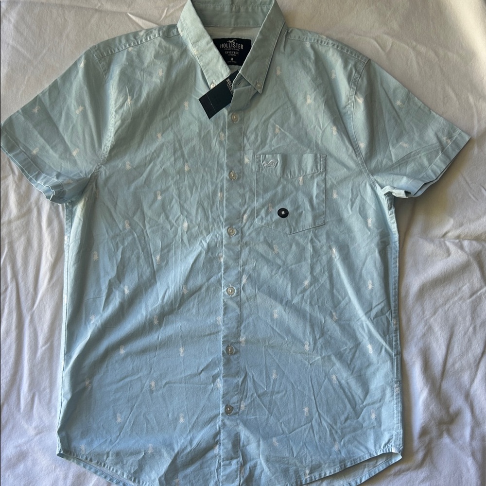 Hollister Light Blue Casual Button-Down Shirt